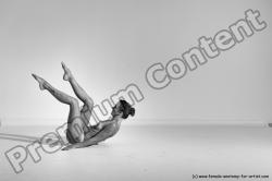 Nude Gymnastic poses Woman White Moving poses Slim long brown Dynamic poses Pinup